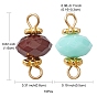 Acrylic Imitation Jelly Connector Charms, Faceted Rondelle Links, with Golden Plated Alloy & Iron Findings