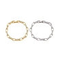 Bracelet chaîne à maillons ovales avec oxyde de zirconium transparent, bijoux en laiton pour femmes
