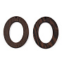 Colgantes de madera de wengué natural, sin teñir, encantos del anillo ovalado