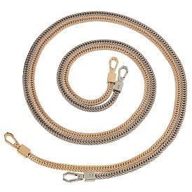 Bag Strap Chains, with Iron Cuban Link Chains and Alloy Swivel Clasps, for Bag Straps Replacement Accessories