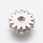 Micro cuivres ouvrent cubes entretoises de perles de zircone, plat rond / vitesse, clair
