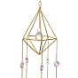 Atrapasoles geométricos de metal, decoración colgante de pared de vidrio brillante k, para la oficina en el hogar adorno de amuleto, mariposa/lágrima/octágono/sol