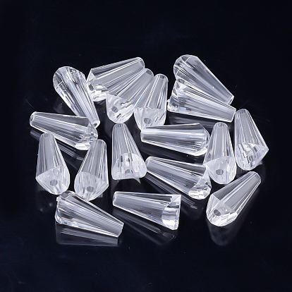Perles acryliques transparentes, triangle, facette