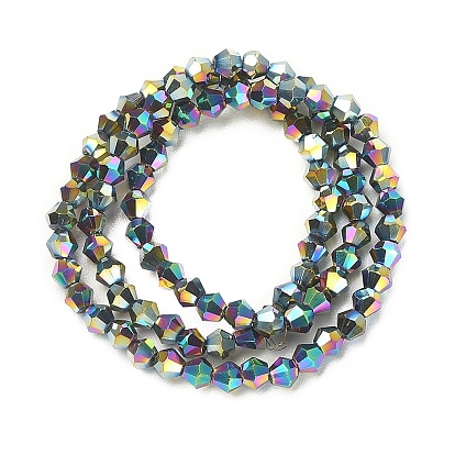 Electroplate Glass Bead Strands, Faceted Bicone