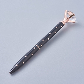 Gros stylo diamant, stylos à bille en métal cristal strass, tourner le stylo à bille à encre noire rétractable, fournitures de bureau élégantes