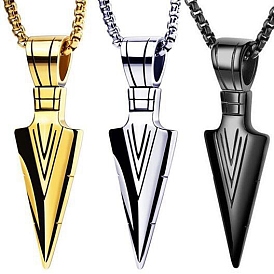 Alloy Pendant Necklaces for Men, Stainless Steel Box Chain Necklace