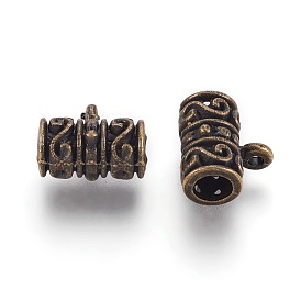 Tibetan Style Alloy Hangers, Bail Beads, Lead Free and Cadmium Free, about 13mm long, 12mm wide, 8mm thick, hole: 2mm