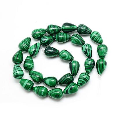 Synthetic Malachite Beads Strands, Drop