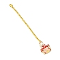 Rabbit with Mushroom House Alloy Enamel Wine Glass Charm, with Zinc Alloy Lobster Claw Clasps and Iron Curb Chains