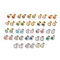 Boucles d'oreilles carrées zircone cubique et strass, 304 bijoux en acier inoxydable pour femmes