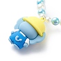 Cartoon Animal Plastic Pendant Necklace with Acrylic Pearl Beaded Chains for Kids