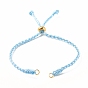 Polyester Thread Braided Cord Bracelet, with Ion Plating(IP) 202 Stainless Steel Beads, for Slider Bracelets Making