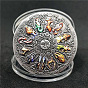 Alloy Commemorative Coins, Lucky Coins, with Protection Case, Flat Round with 12 Constellations
