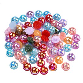 Electroplate Acrylic Cabochons, Half Round