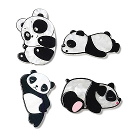 Cabochons acryliques opaques imprimés, panda