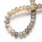 Natural Grey Agate Beads Strands, Rondelle