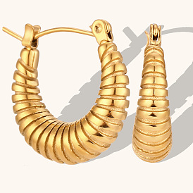 Solid Small Size Horn Earrings with 18K Gold Plated Stainless Steel Ear Hooks for Women Jewelry