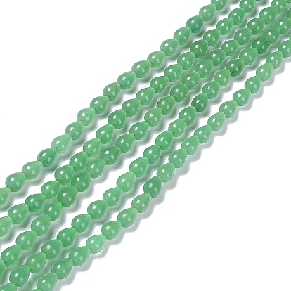 Natural Green Aventurine Beads Strands, Teardrop