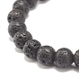 Bracelet extensible en pierre de lave naturelle avec arbre de vie, bijoux de pierres précieuses d'huile essentielle pour les femmes
