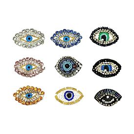 Evil Eye Handicraft Beading Appliques, Computerized Embroidery Sew on Patches, Ornament Accessories