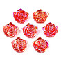 Transparent ABS Plastic Cabochons, AB Color Plated, Rose