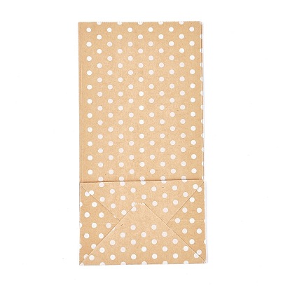 Eco-Friendly Polka Dot Pattern Kraft Paper Bags, Gift Bags, Shopping Bags, Rectangle