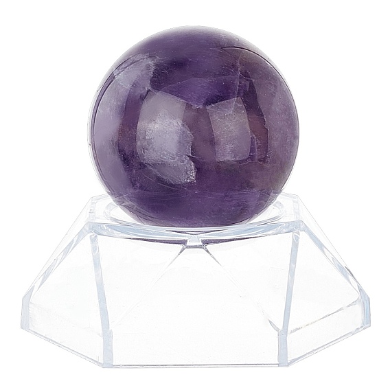CRASPIRE 2Pcs 2 Style Natural Amethyst Crystal Ball, Round
