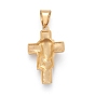 Easter 304 Stainless Steel Pendants, with Crystal Rhinestone, Cross with Jesus