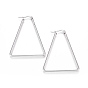 201 Stainless Steel Angular Hoop Earrings, with 304 Stainless Steel Pin, Hypoallergenic Earrings, Triangle