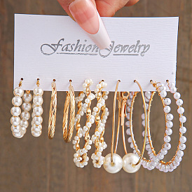 Chic 5-Piece Vintage Pearl Ear Cuff Set for Women with Cool and Edgy Style