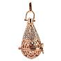 Rack Plating Brass Cage Pendants, For Chime Ball Pendant Necklaces Making, with Rhinestone, Drop