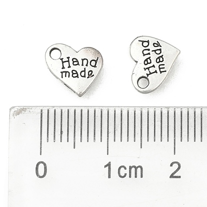 Colgantes de la aleación, sin plomo y cadmio, corazón, 9x9x1 mm, agujero: 1 mm