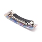 Cellulose Acetate(Resin) Hair Barrette, with Platinum Iron Findings, Rectangle