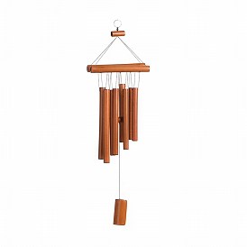 Gorgecraft Classic Wooden Wind Chimes, Bamboo Wind Chimes, Hanging Ornaments, with Metal Findings and Stainless Steel Swivel Hooks Clips