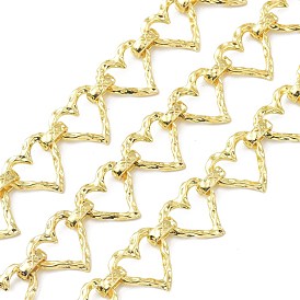 Alloy Link Chains, with Spool, Long-Lasting Plated, Unwelded, Heart