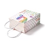 Прямоугольный складной креативный подарочный пакет из крафт-бумаги, с ручкой, свадебная сумка