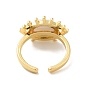 Акриловое кольцо-манжета с конским глазом, настоящие позолоченные украшения из латуни для женщин, без кадмия и без свинца