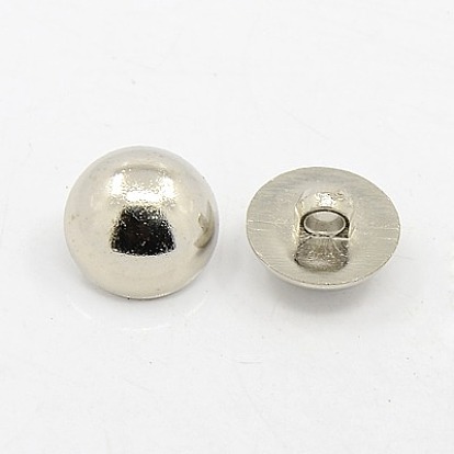 Botón de caña de acrílico chapado 1 hoyos, Botones de media caña / domo, 15x6 mm, agujero: 2 mm