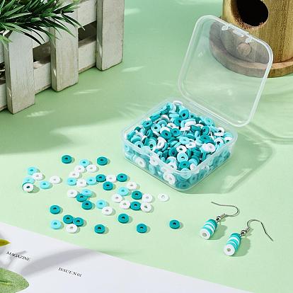 Brin de perles pate polymère faits à la main , pour les fournitures de bricolage bijoux artisanat, perles heishi, disque / plat rond