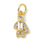 Brass Micro Pave Cubic Zirconia Charms, with Jump Rings, Boy Charms