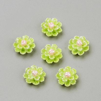 Imitation Pearl Resin Cabochons, Flower