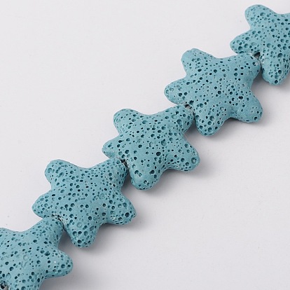 Star Synthetic Lava Rock Beads Strands, Dyed, 25x26x7mm, Hole: 1mm, about 18pcs/strand, 16.5 inch