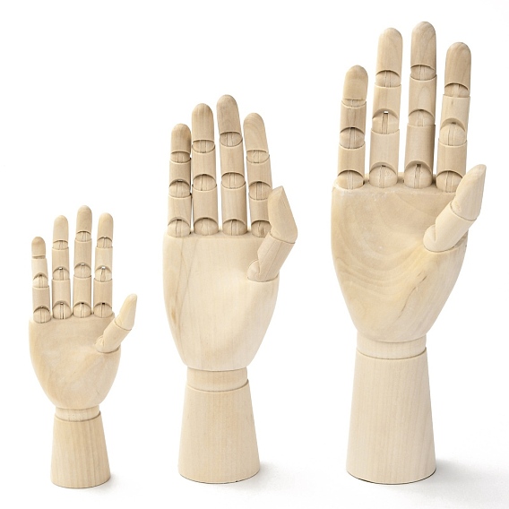 Mannequin d'artiste en bois, avec des doigts souples, palm