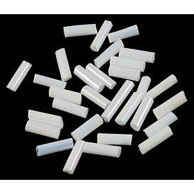 Glass Bugle Beads, Opaque Colours Luster Seed Beads, Round Hole