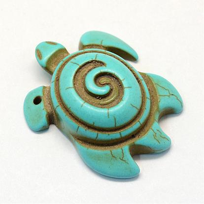 Synthetic Turquoise Pendants, Tortoise
