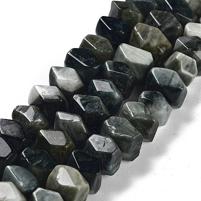 Natural Eagle Eye Stone Beads Strands, Nuggets, Faceted