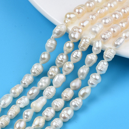 Brins de perles de culture d'eau douce naturelles, avec filetage, riz