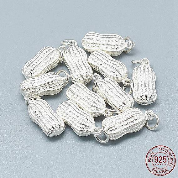 925 Sterling Silver Pendants, with Jump Ring, Peanut