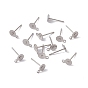 304 Stainless Steel Stud Earring Findings, with Loop, 12x7mm, Pin: 0.7mm, Hole: 1mm