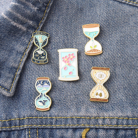 Creative Hourglass-Shaped Enamel Pin with Anti-Slip Clasp for Jewelry Lovers